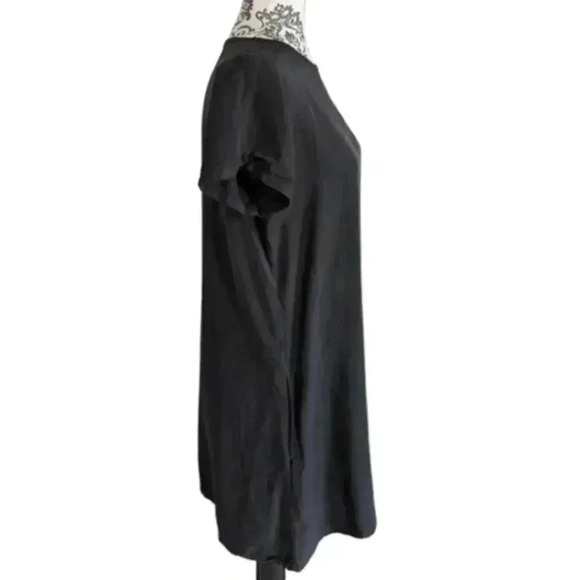 Sotela Pocket Cocoon Dress Black  Tencel Shift Dress Knee Length Women's Small - Picture 4 of 11